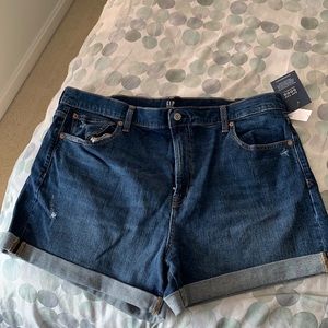 High rise jean short